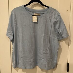 Free People Sky Blue Short Sleeve Tee